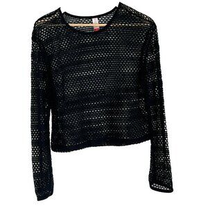 No Boundaries Juniors Open Crochet Top Cover Up M (7-9) Hippie Boho Beach Layers